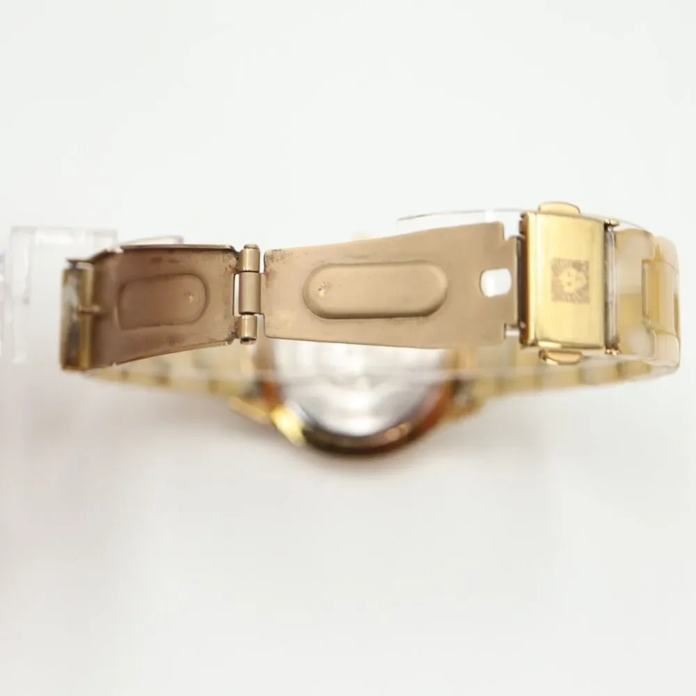 Anne Klein Women Watch 35mm MOP Gold Tone Acrylic SHORT Bracelet 5